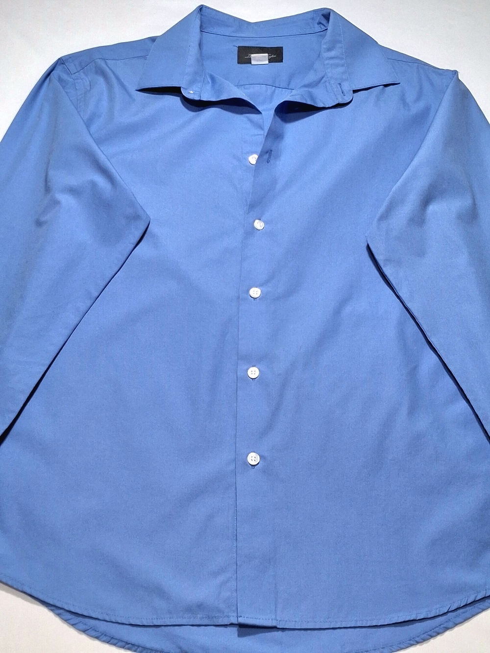 David Taylor Light Blue Button-Front Dress Shirt